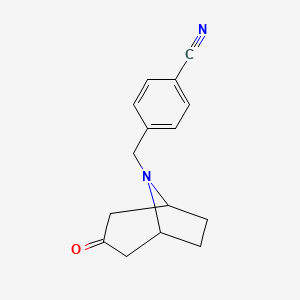 4-((3-Oxo-8-azabicyclo[3.2.1]octan-8-yl)methyl)benzonitrile