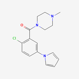 molecular formula C16H18ClN3O B14907150 (2-Chloro-5-(1H-pyrrol-1-yl)phenyl)(4-methylpiperazin-1-yl)methanone 