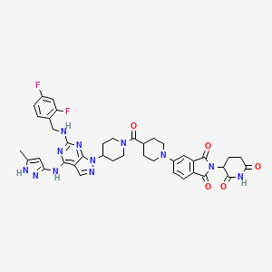 molecular formula C40H40F2N12O5 B14907173 PLK4 degrader SP27 