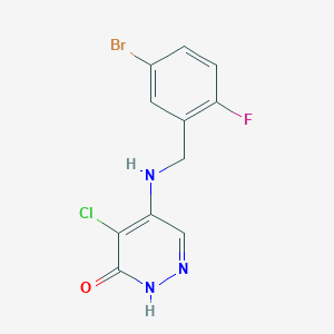 molecular formula C11H8BrClFN3O B14907188 5-((5-Bromo-2-fluorobenzyl)amino)-4-chloropyridazin-3(2h)-one 