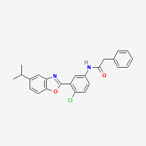 molecular formula C24H21ClN2O2 B14907193 N-{4-chloro-3-[5-(propan-2-yl)-1,3-benzoxazol-2-yl]phenyl}-2-phenylacetamide 