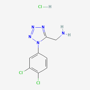 molecular formula C8H8Cl3N5 B1490721 {[1-(3,4-dichlorophenyl)-1H-tetrazol-5-yl]methyl}amine hydrochloride CAS No. 1426290-97-2