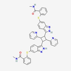 molecular formula C44H36N8O2S2 B14907217 2,2'-((3,3'-(2,4-Di(pyridin-2-yl)cyclobutane-1,3-diyl)bis(1H-indazole-6,3-diyl))bis(sulfanediyl))bis(N-methylbenzamide) (Axitinib Impurity) 