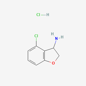 molecular formula C8H9Cl2NO B1490724 4-Chloro-2,3-dihydrobenzofuran-3-amine hydrochloride CAS No. 1384265-47-7