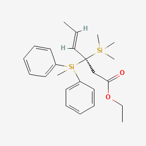 Ethyl (R,E)-3-(methyldiphenylsilyl)-3-(trimethylsilyl)hex-4-enoate