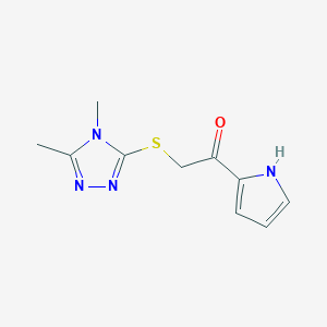 2-((4,5-Dimethyl-4h-1,2,4-triazol-3-yl)thio)-1-(1h-pyrrol-2-yl)ethan-1-one