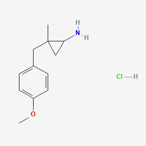 molecular formula C12H18ClNO B1490728 2-[(4-Methoxyphenyl)methyl]-2-methylcyclopropan-1-amine hydrochloride CAS No. 1423031-48-4