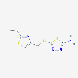 5-(((2-Ethylthiazol-4-yl)methyl)thio)-1,3,4-thiadiazol-2-amine