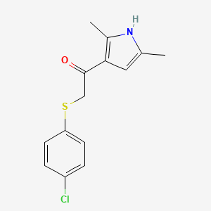 2-((4-Chlorophenyl)thio)-1-(2,5-dimethyl-1h-pyrrol-3-yl)ethan-1-one