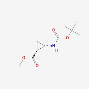molecular formula C11H19NO4 B1490732 cis-Ethyl 2-(boc-amino)cyclopropanecarboxylate CAS No. 1421676-91-6