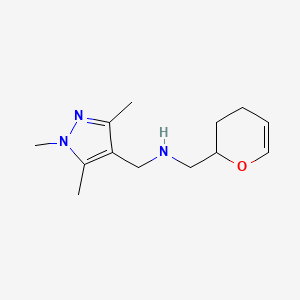 molecular formula C13H21N3O B14907326 1-(3,4-Dihydro-2h-pyran-2-yl)-N-((1,3,5-trimethyl-1h-pyrazol-4-yl)methyl)methanamine 