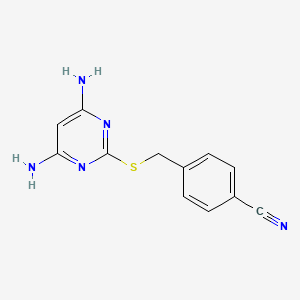 molecular formula C12H11N5S B14907352 4-(4,6-Diamino-pyrimidin-2-ylsulfanylmethyl)-benzonitrile 