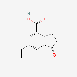 molecular formula C12H12O3 B14907387 6-Ethyl-1-oxo-2,3-dihydro-1H-indene-4-carboxylic acid 