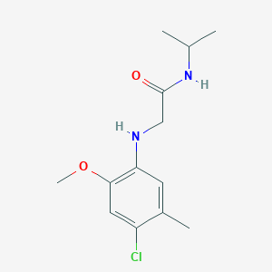 molecular formula C13H19ClN2O2 B14907410 2-((4-Chloro-2-methoxy-5-methylphenyl)amino)-N-isopropylacetamide 