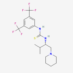 molecular formula C19H25F6N3S B14907412 N-[3,5-Bis(trifluoromethyl)phenyl]-N'-[(1S)-2-methyl-1-(1-piperidinylmethyl)propyl]thiourea 