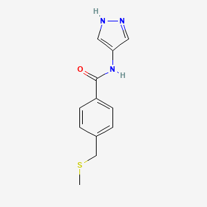 molecular formula C12H13N3OS B14907423 4-((Methylthio)methyl)-N-(1h-pyrazol-4-yl)benzamide 