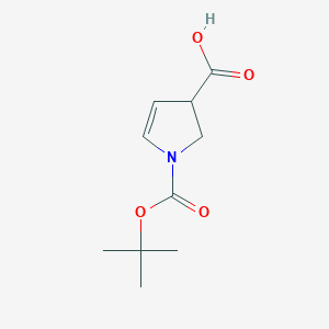 molecular formula C10H15NO4 B14907428 1-(tert-Butoxycarbonyl)-2,3-dihydro-1H-pyrrole-3-carboxylic acid 