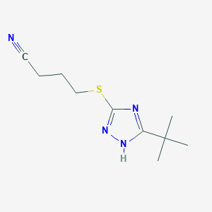 molecular formula C10H16N4S B14907461 4-((5-(Tert-butyl)-4h-1,2,4-triazol-3-yl)thio)butanenitrile 