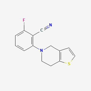 molecular formula C14H11FN2S B14907529 2-(6,7-Dihydrothieno[3,2-c]pyridin-5(4h)-yl)-6-fluorobenzonitrile 