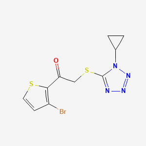 1-(3-Bromothiophen-2-yl)-2-((1-cyclopropyl-1h-tetrazol-5-yl)thio)ethan-1-one