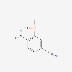 molecular formula C9H11N2OP B14907613 4-Amino-3-(dimethylphosphoryl)benzonitrile 