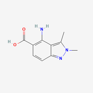 molecular formula C10H11N3O2 B14907628 4-Amino-2,3-dimethyl-2H-indazole-5-carboxylic acid 