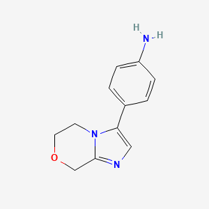 molecular formula C12H13N3O B1490763 [4-(5,6-dihydro-8H-imidazo[2,1-c][1,4]oxazin-3-yl)phenyl]amine CAS No. 1428233-69-5
