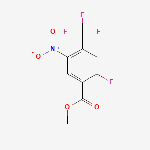 molecular formula C9H5F4NO4 B14907684 Methyl 2-fluoro-5-nitro-4-(trifluoromethyl)benzoate 