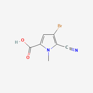 molecular formula C7H5BrN2O2 B14907707 4-Bromo-5-cyano-1-methyl-1H-pyrrole-2-carboxylic acid 