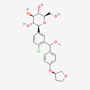 molecular formula C24H29ClO8 B14907720 (2S,3R,4R,5S,6R)-2-(4-Chloro-3-(methoxy(4-(((R)-tetrahydrofuran-3-yl)oxy)phenyl)methyl)phenyl)-6-(hydroxymethyl)tetrahydro-2H-pyran-3,4,5-triol 