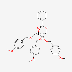 molecular formula C37H38O9 B14907744 (1R,3R,5S,6S,7s,8R)-6,8,9-Tris((4-methoxybenzyl)oxy)-3-phenyl-2,4,10-trioxaadamantane 