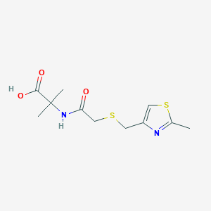 molecular formula C11H16N2O3S2 B14907819 2-Methyl-2-(2-(((2-methylthiazol-4-yl)methyl)thio)acetamido)propanoic acid 