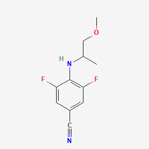 molecular formula C11H12F2N2O B14907897 3,5-Difluoro-4-((1-methoxypropan-2-yl)amino)benzonitrile 