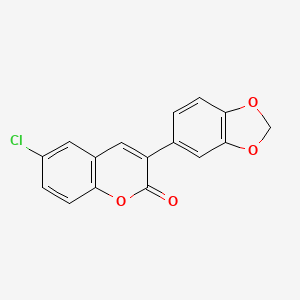 molecular formula C16H9ClO4 B14907902 3-(benzo[d][1,3]dioxol-5-yl)-6-chloro-2H-chromen-2-one 