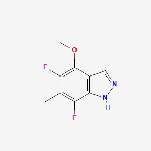 molecular formula C9H8F2N2O B14907920 5,7-Difluoro-4-methoxy-6-methyl-1H-indazole 