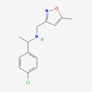 molecular formula C13H15ClN2O B14907942 1-(4-Chlorophenyl)-N-((5-methylisoxazol-3-yl)methyl)ethan-1-amine 