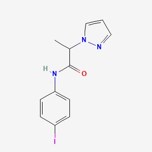 molecular formula C12H12IN3O B14907948 N-(4-iodophenyl)-2-(1H-pyrazol-1-yl)propanamide 