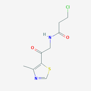 molecular formula C9H11ClN2O2S B1490799 3-chloro-N-[2-(4-methyl-1,3-thiazol-5-yl)-2-oxoethyl]propanamide CAS No. 1427380-15-1