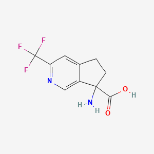 molecular formula C10H9F3N2O2 B14908057 7-Amino-3-(trifluoromethyl)-6,7-dihydro-5H-cyclopenta[c]pyridine-7-carboxylic acid 