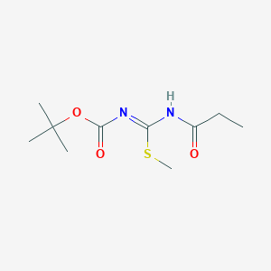 1,1-Dimethylethyl N-[(methylthio)[(1-oxopropyl)imino]methyl]carbamate