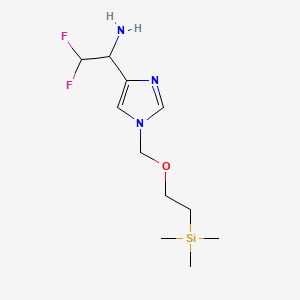 molecular formula C11H21F2N3OSi B14908076 2,2-Difluoro-1-(1-((2-(trimethylsilyl)ethoxy)methyl)-1H-imidazol-4-yl)ethanamine 