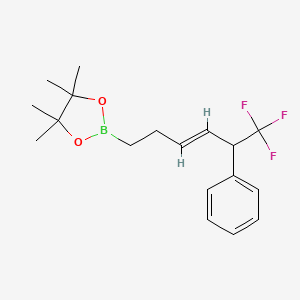 molecular formula C18H24BF3O2 B14908082 4,4,5,5-Tetramethyl-2-(6,6,6-trifluoro-5-phenylhex-3-en-1-yl)-1,3,2-dioxaborolane 