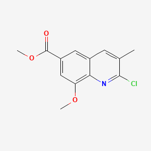 molecular formula C13H12ClNO3 B14908122 Methyl 2-chloro-8-methoxy-3-methylquinoline-6-carboxylate 