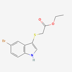 molecular formula C12H12BrNO2S B14908135 Ethyl 2-((5-bromo-1H-indol-3-yl)thio)acetate 