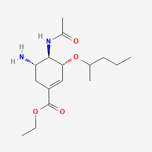 molecular formula C16H28N2O4 B14908147 (3R,4R,5S)-Ethyl 4-acetamido-5-amino-3-(pentan-2-yloxy)cyclohex-1-enecarboxylate (Oseltamivir Impurity pound(c) 