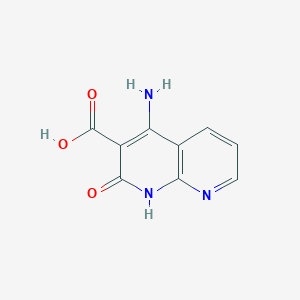 molecular formula C9H7N3O3 B14908158 4-Amino-2-oxo-1,2-dihydro-1,8-naphthyridine-3-carboxylic acid 