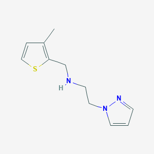 molecular formula C11H15N3S B14908187 n-((3-Methylthiophen-2-yl)methyl)-2-(1h-pyrazol-1-yl)ethan-1-amine 