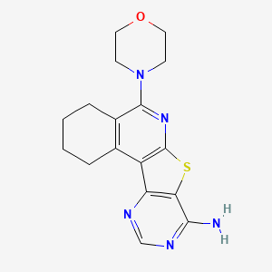 molecular formula C17H19N5OS B14908217 8-morpholin-4-yl-11-thia-9,14,16-triazatetracyclo[8.7.0.02,7.012,17]heptadeca-1,7,9,12,14,16-hexaen-13-amine 