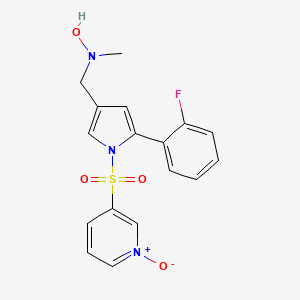 3-((2-(2-Fluorophenyl)-4-((hydroxy(methyl)amino)methyl)-1H-pyrrol-1-yl)sulfonyl)pyridine 1-oxide