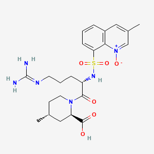 molecular formula C23H32N6O6S B14908276 8-(N-((S)-1-((2R,4R)-2-Carboxy-4-methylpiperidin-1-yl)-5-guanidino-1-oxopentan-2-yl)sulfamoyl)-3-methylquinoline 1-oxide 